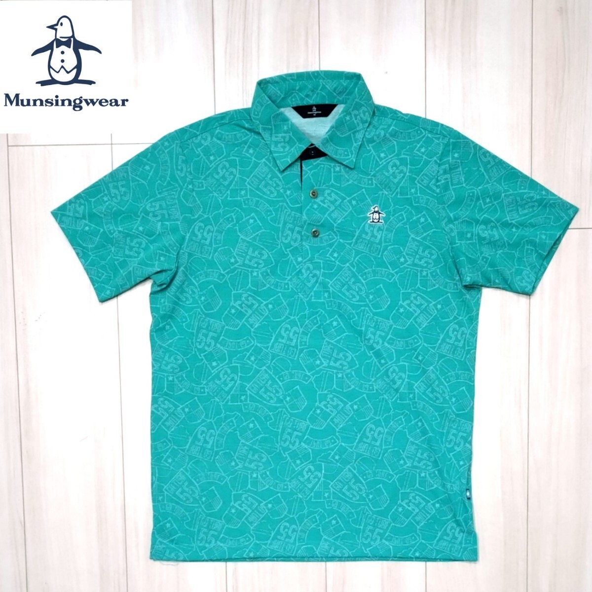 新品に近い マンシングウェア ポロシャツ M メンズ 半袖シャツ Munsingwear ゴルフ デサント 美品の画像1