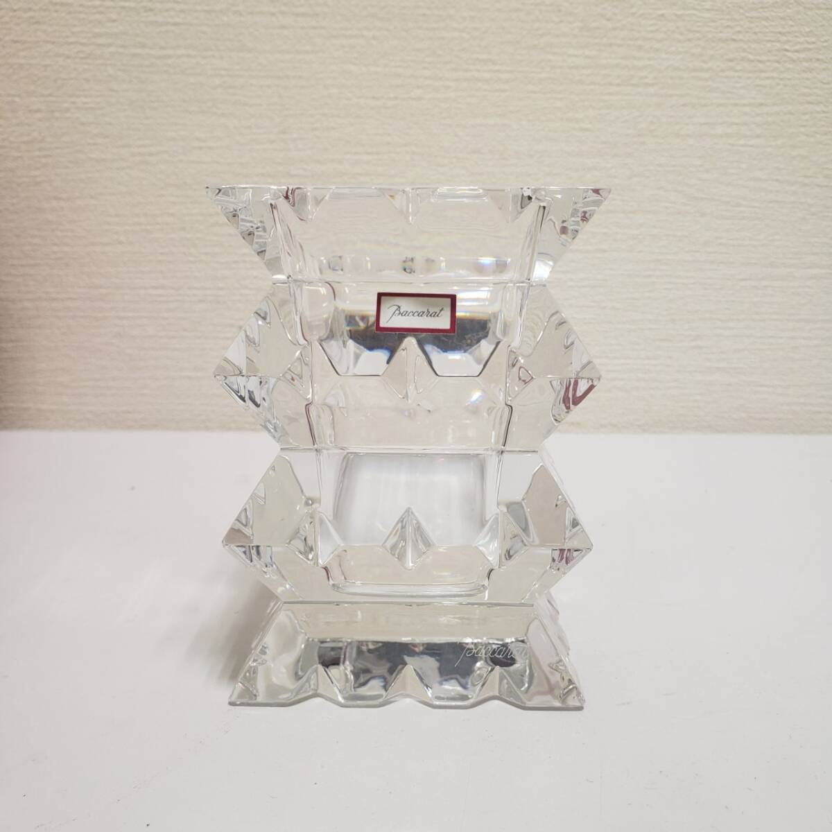 【SPM-4282】1円スタート Baccarat バカラ アルルカン 角型 スクエア バカラマーク有 箱有 花瓶 フラワーベース 花器 インテリアの画像2