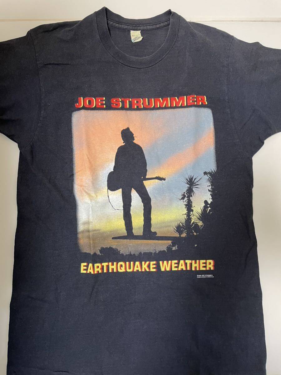 貴重！オリジナル ビンテージThe Clash Joe Strummer 1989年 EARTHQUAKE WEATHER UK/EURO ツアーT シャツ の画像1