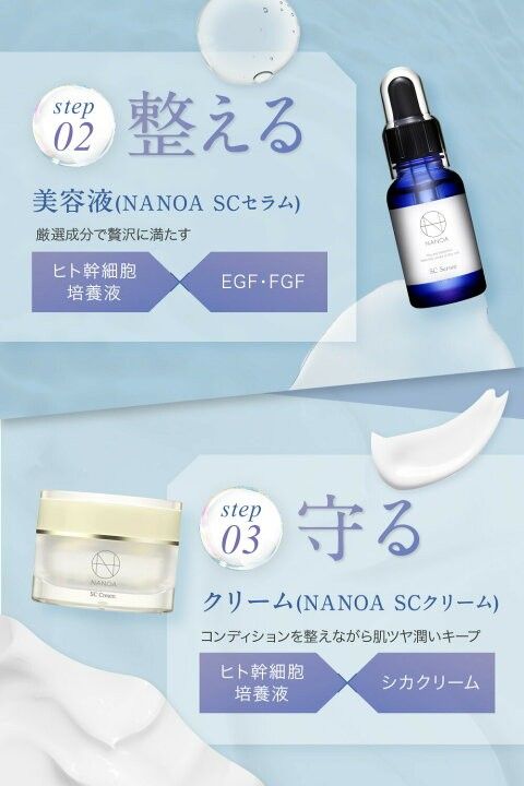 【新品・未開封】NANOA ナノア スキンケアセット 化粧水 美容液 保湿クリーム  ヒト幹細胞