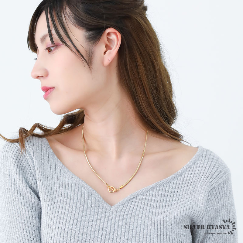 スネークチェーン ネックレス レディース 女性 ゴールド 18K GP ステンレス ネックレスチェーン 金属アレルギー対応_画像6