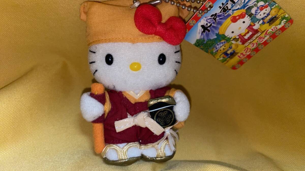 サンリオ HELLO KITTY ハローキティ ご当地 ぬいぐるみ ボールチェーン マスコット 水戸黄門 2003年 紙タグヨゴレあり 中古の画像3