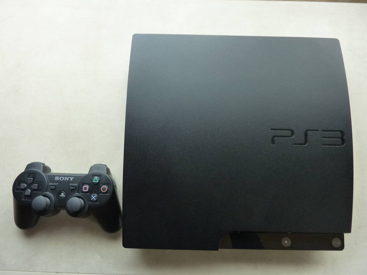 PS3 本体 チャコール・ブラック（CECH-2000A 120GB)本体とコントローラーの動作確認済みのジャンク扱い品です。_コントローラー付きです