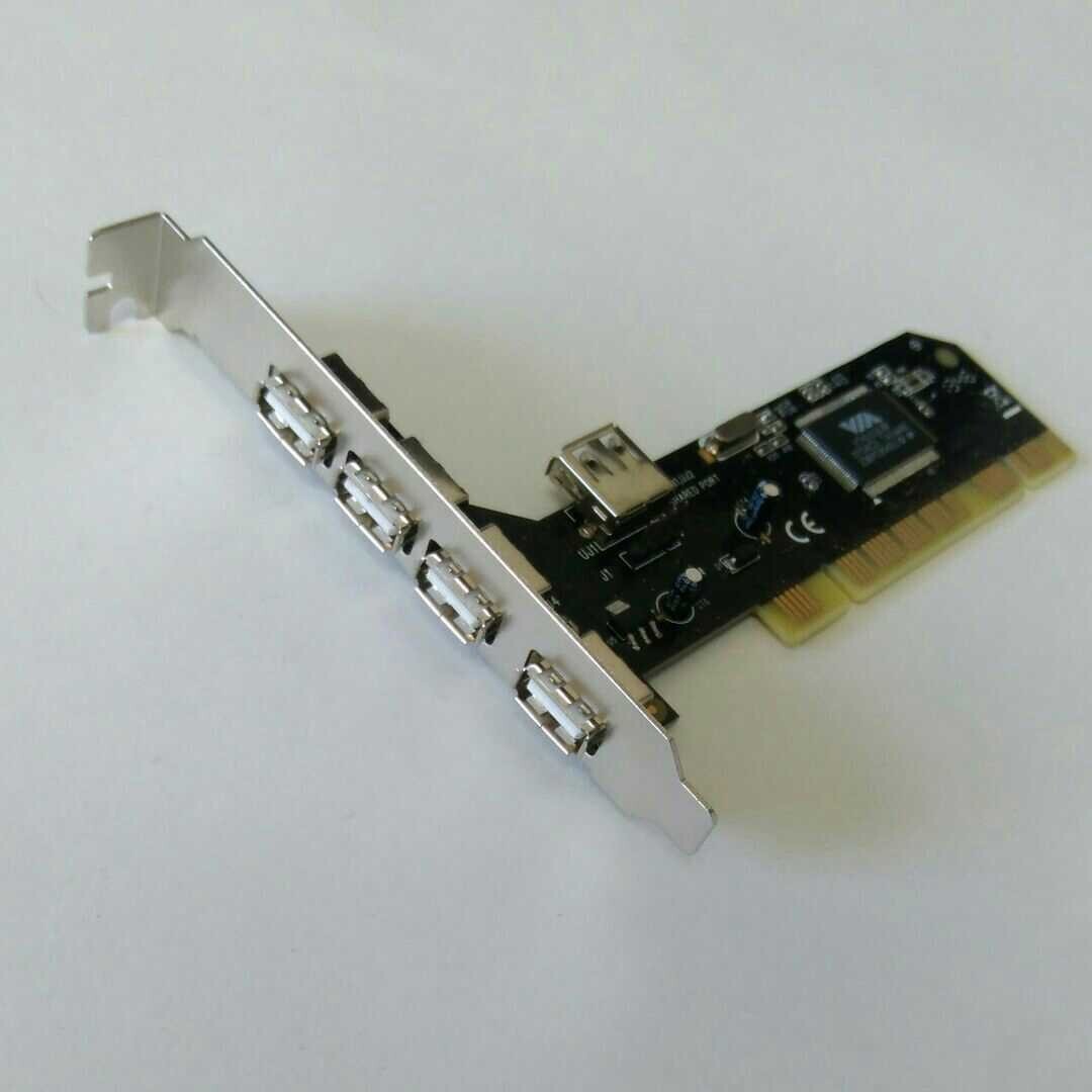 未使用品 REAR WING2/ USB2.0ポート増設PCIボード デスクトップパソコン用 PCI接続 スロット スリム基板タイプ Windows OS 32bit/64bit対応_画像1