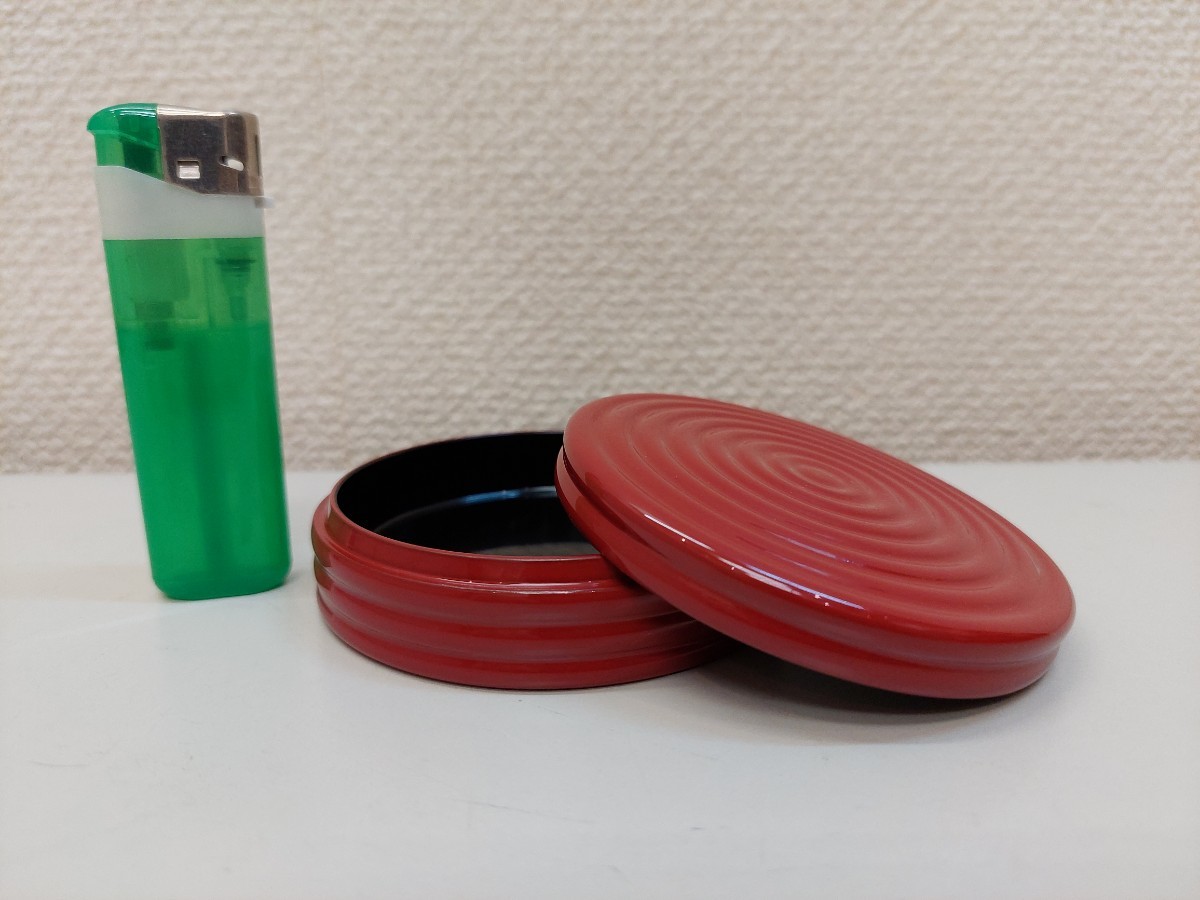 限定品 逸品 朱筋香合 木製 山中漆器 本漆手塗 二寸八分 径８４ミリ デッドストック 廃盤品 アウトレット 仏具 在家 焼香の画像2