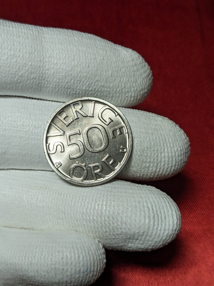 スウェーデン 50オーレ白銅貨 1978年 【未使用・ミント出し】   玉ちゃんNo.3274の画像5