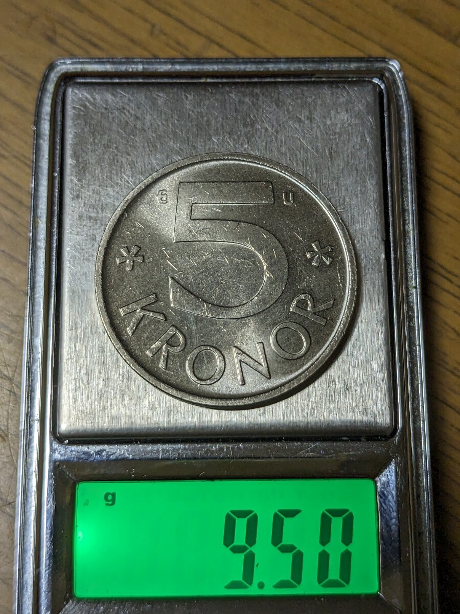スウェーデン 5クローナ白銅貨 1978年 【未使用・ミント出し】   玉ちゃんNo.3276の画像3