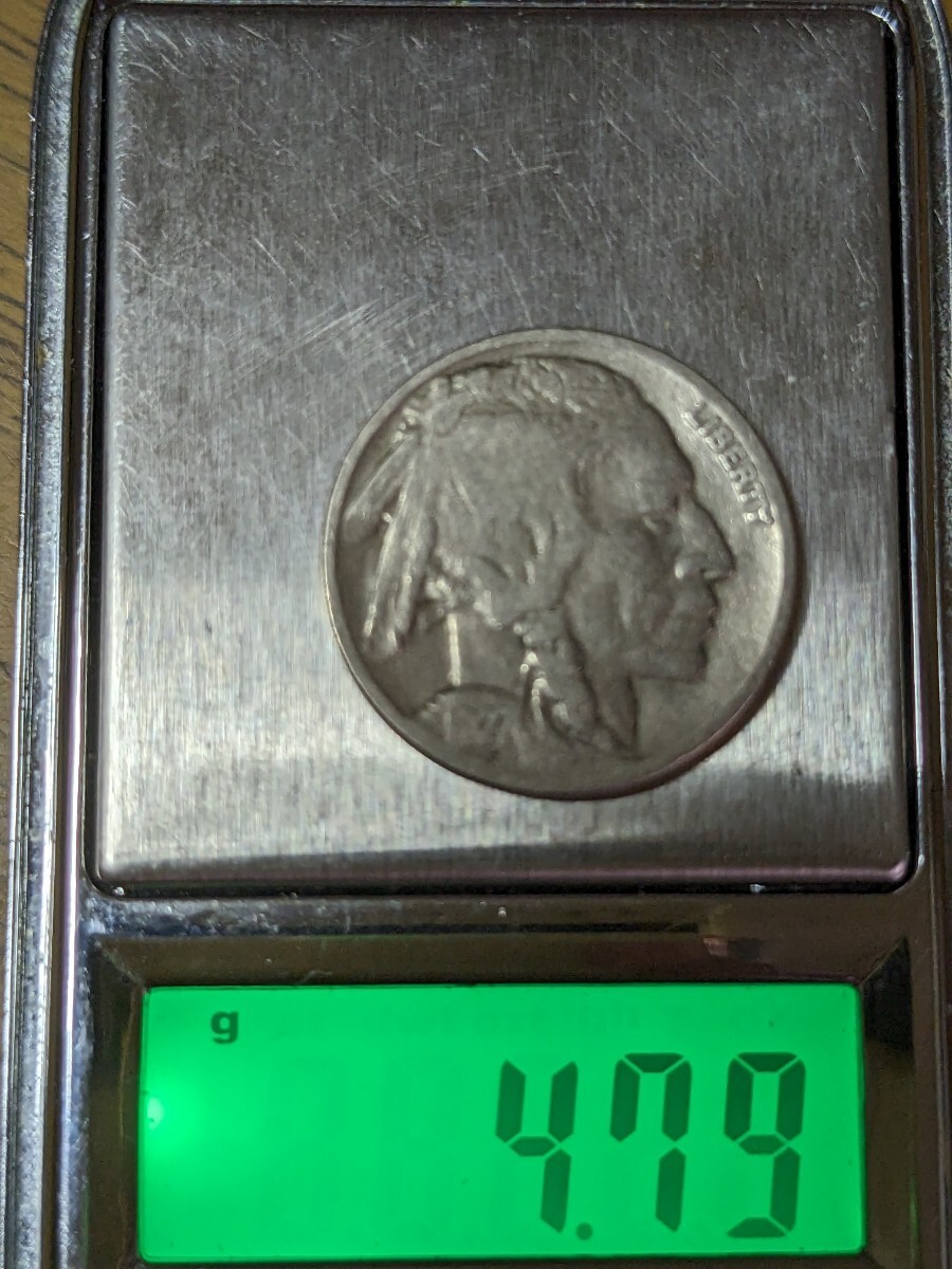アメリカ 5セント白銅貨 1927年 【バイソン・部族の長】    玉ちゃんNo.3314 の画像3