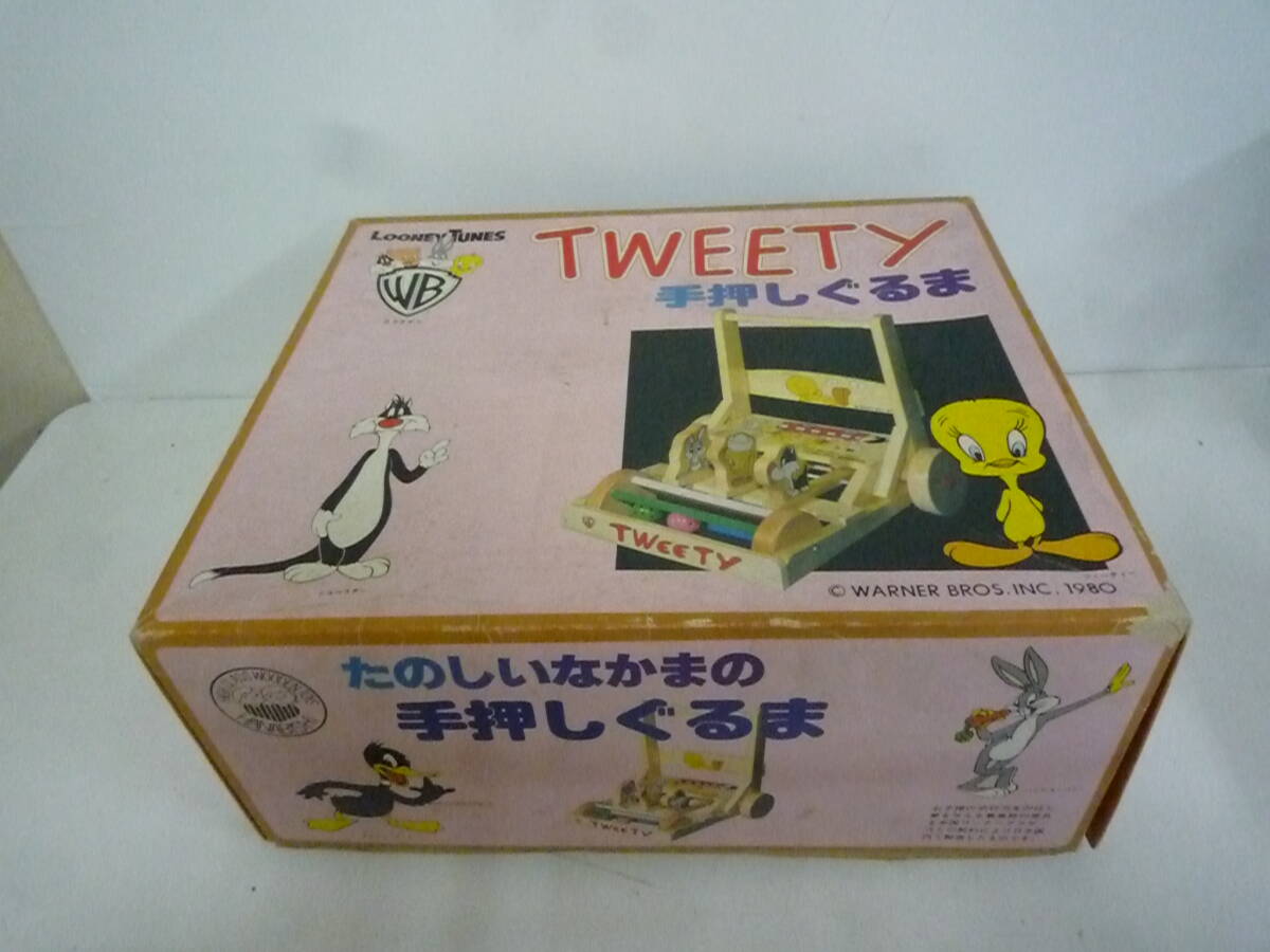 【6-4-3-24Ma】 Tweety 手押しぐるま アンティーク 1980年 トゥイーティーの画像1