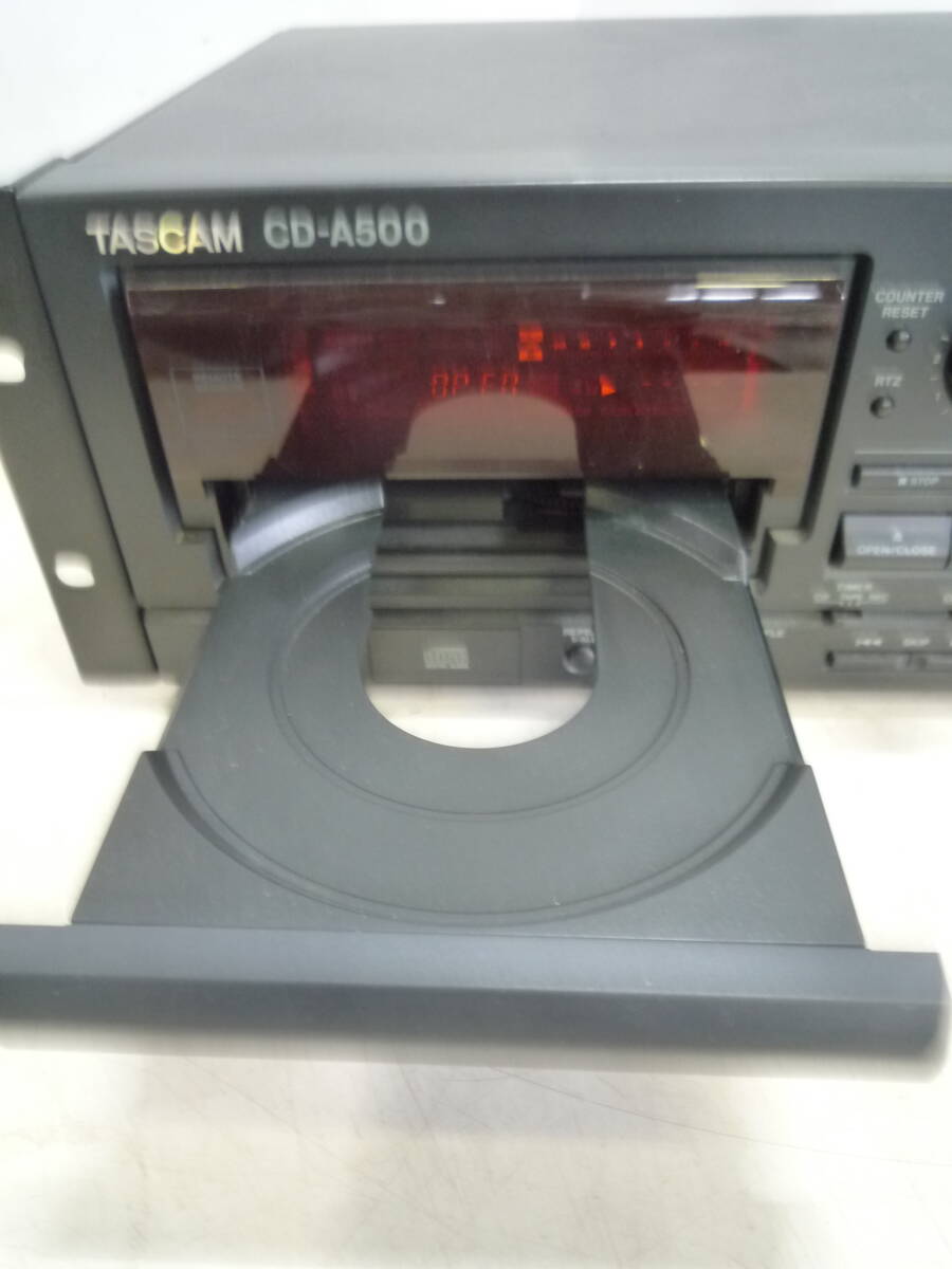 【6-4-5-9Ts】 TASCAM CDプレーヤー/カセットデッキ CD-A500 リモコン付きの画像3