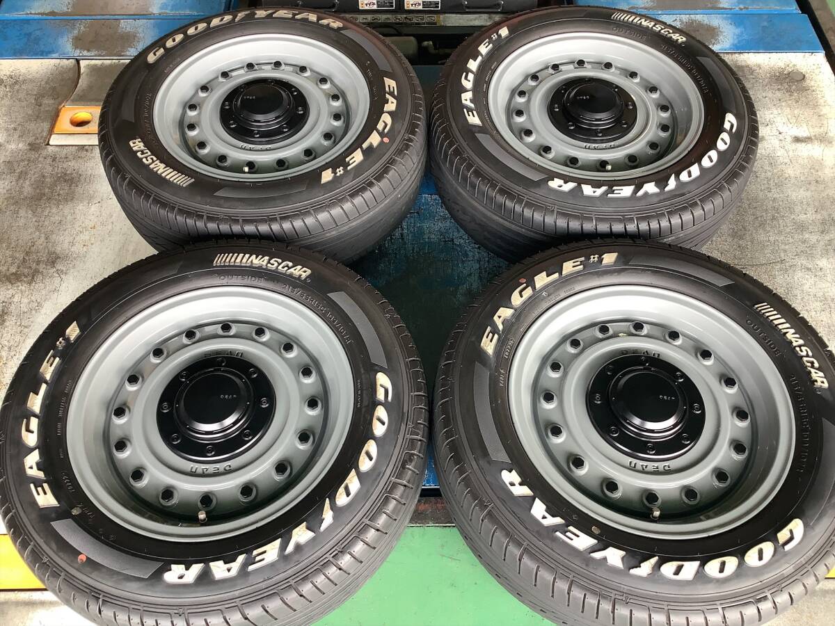 【中古】クリムソン ディーン コロラド 16x6.5J 6H 139.7 +38 4本 1台分 ナスカー 215/65R16 109/107 ホワイトレター 200系 ハイエース 等_画像1