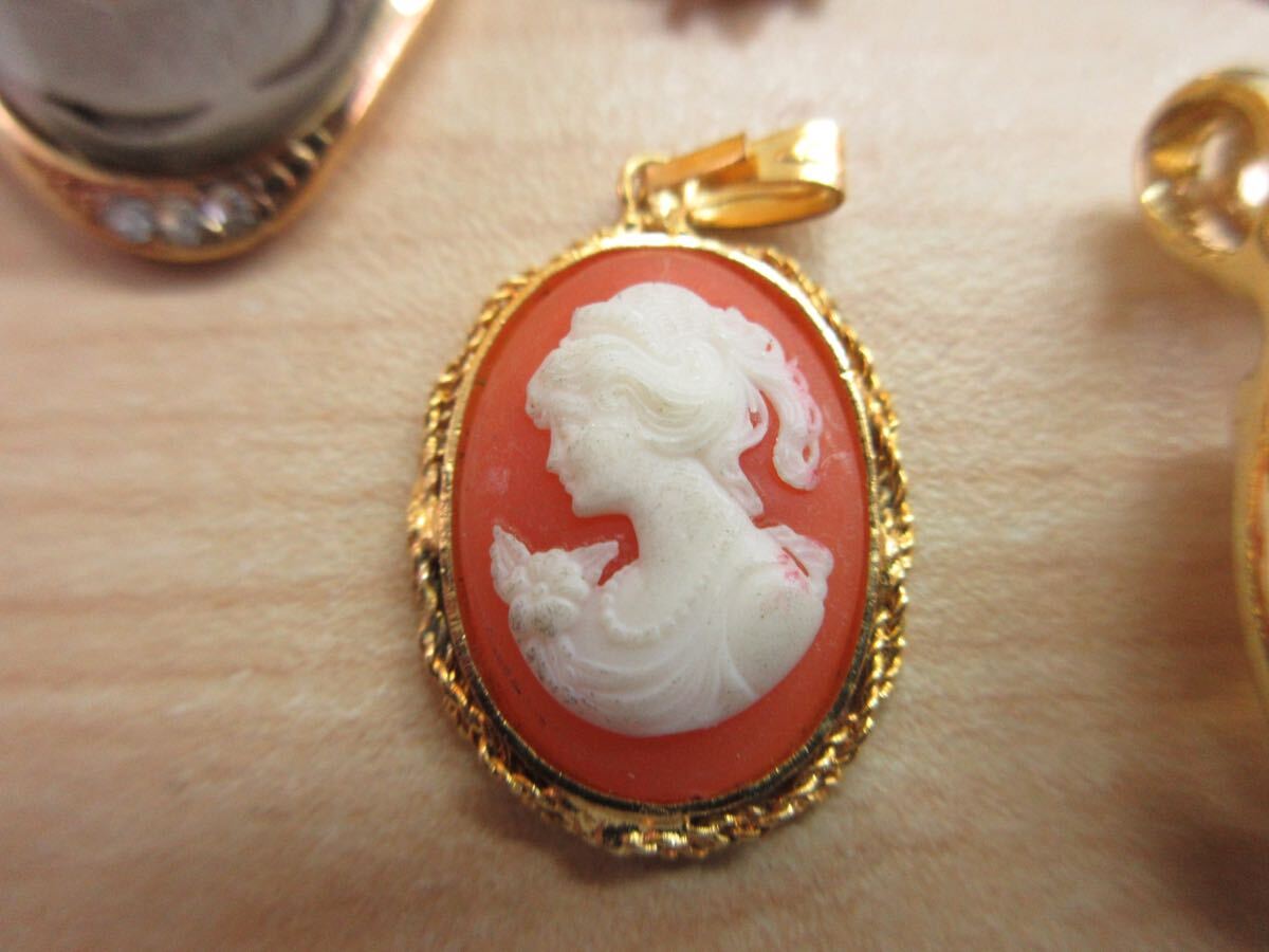 D87 カメオ CAMEO カメオ系 貴婦人 ペンダントトップ ネックレストップ ヴィンテージ ビンテージ アクセサリー 大量 まとめ売り まとめ TIA_画像6