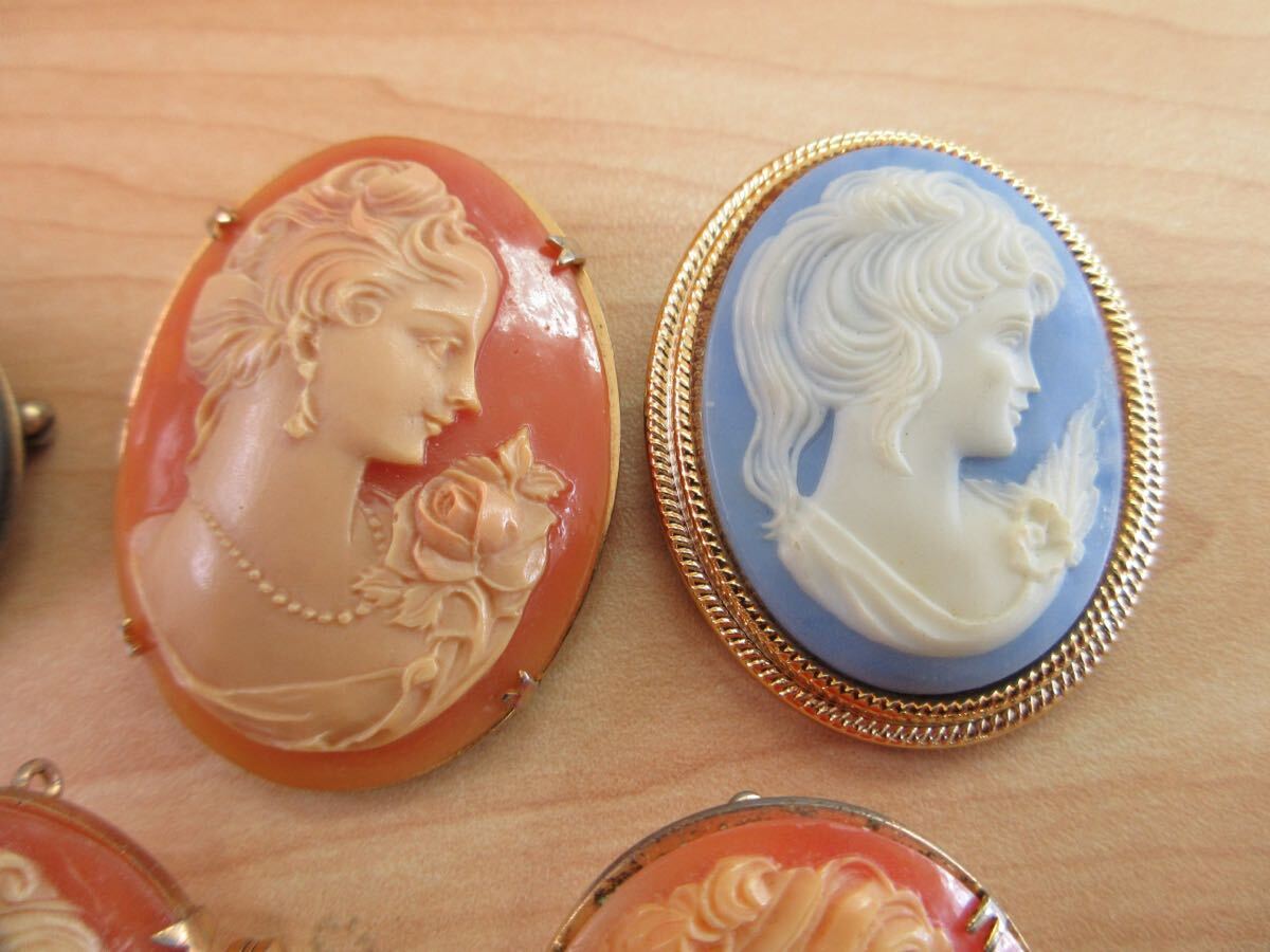 【B36】 カメオ CAMEO カメオ系 ブローチ ペンダントトップ アクセサリー 大量 まとめ売り まとめ TIAの画像3