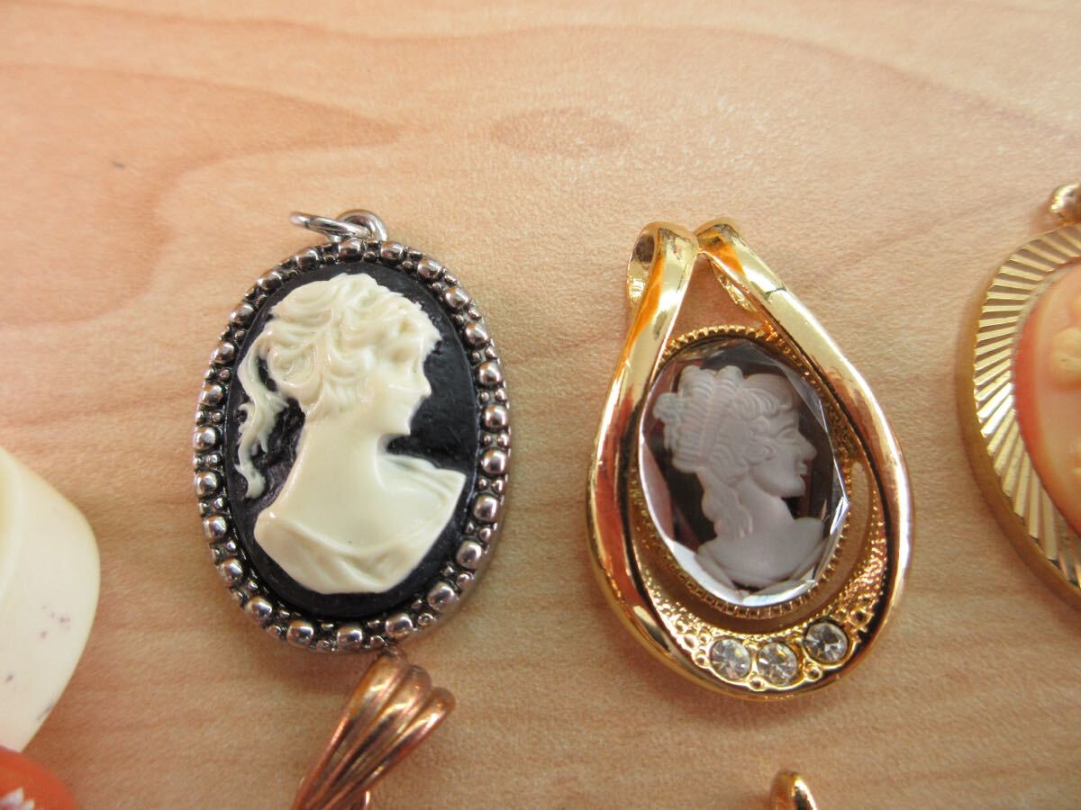 【D72】カメオ CAMEO カメオ系 ペンダントトップ ネックレストップ リング 指輪 ヴィンテージ アクセサリー 大量 まとめ売り まとめ TIAの画像3