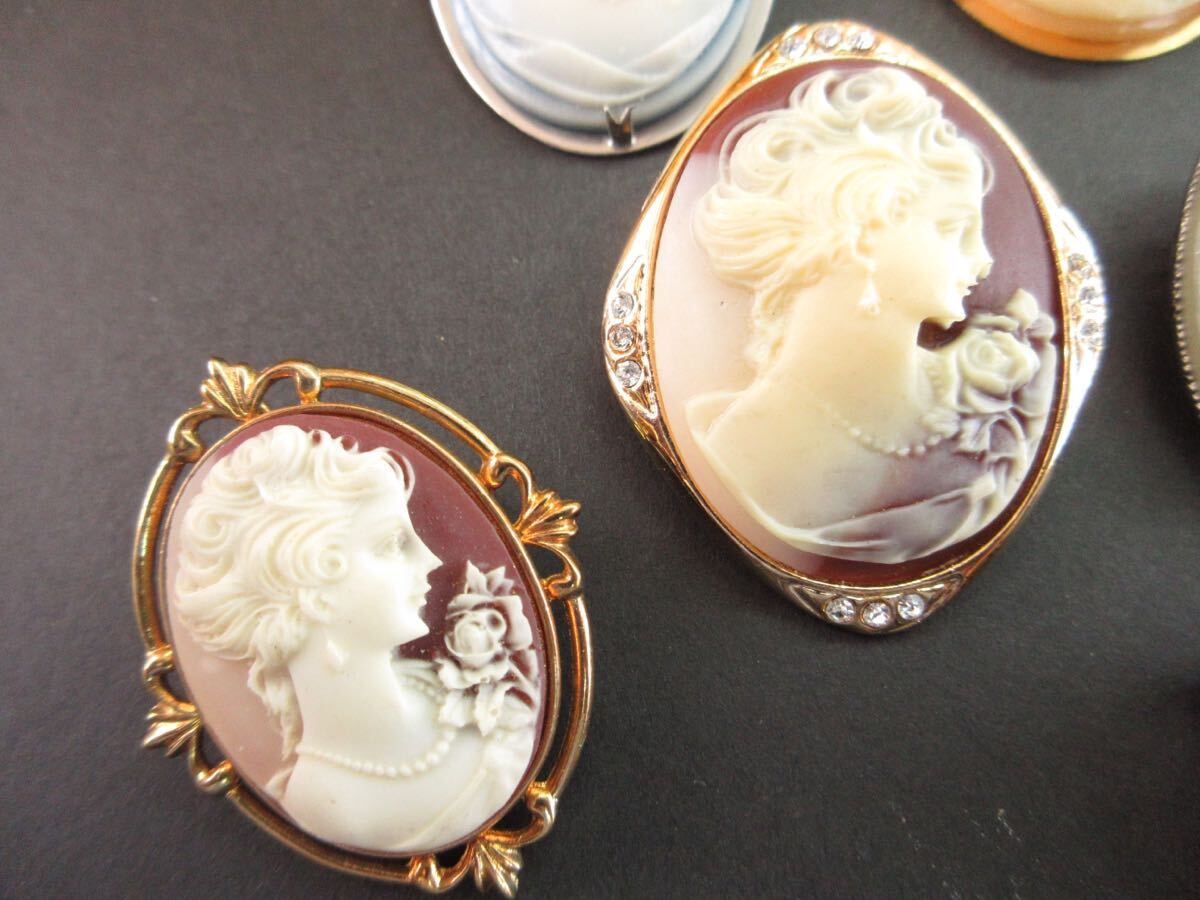 【A81】 カメオ CAMEO カメオ系 ブローチ ペンダントトップ ヴィンテージ ビンテージ アクセサリー 大量 まとめ売り まとめ TIAの画像4