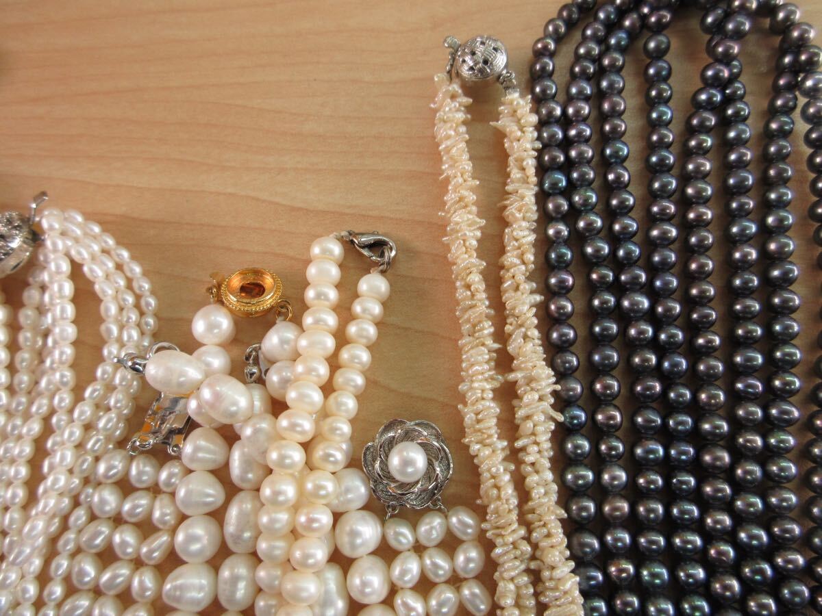 【D31】★60サイズ 淡水パール バロックパール 真珠 ネックレス など SILVER シルバー 含む アクセサリー 大量 まとめ売り まとめ TIAの画像7