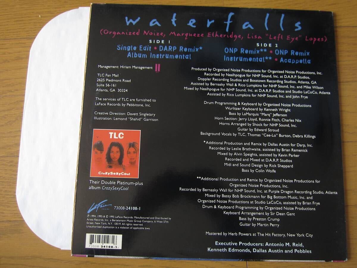 □ TLC WATERFALL 米盤オリジナル１２インチシングル 準美品！_画像2
