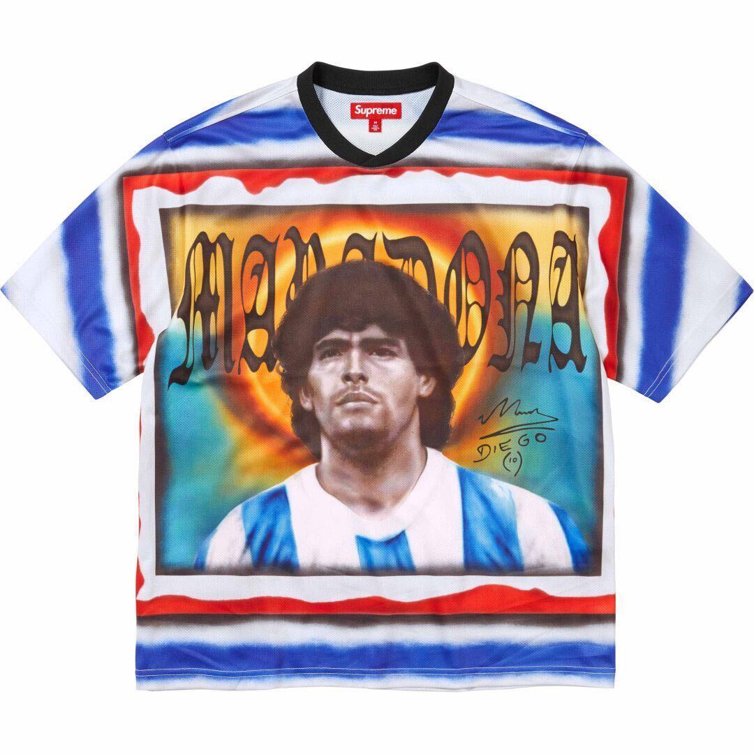 【新品未使用】24SS 新品 SUPREME シュプリーム MARADONA SOCCER JERSEY マラドーナ サッカージャージ Tシャツ カットソー 半袖_画像1