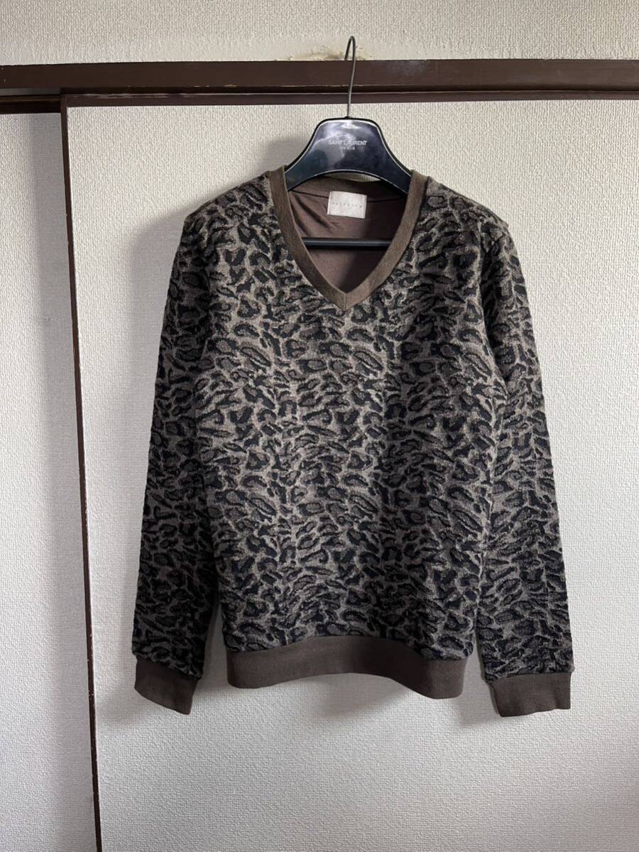 【良品】【レターパックプラス対応】 FACTOTUM ファクトタム leopard knit レオパードニット セーター 即決早い者勝ち_袖裏に薄汚れがございます