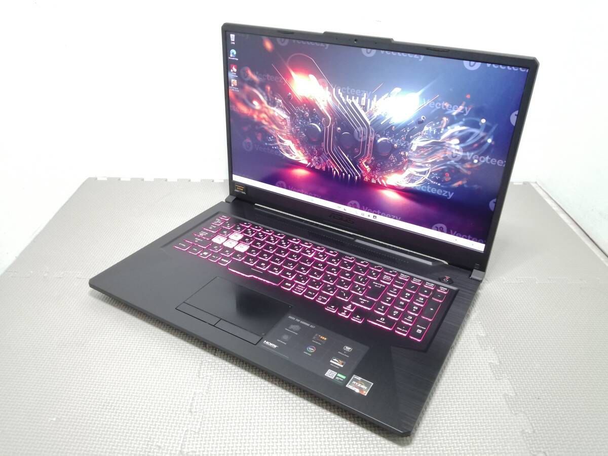 美品♪高速NVMe.SSD512GB新品 ゲーミング ASUS Ryzen7 4800H GTX1660Ti win11Home 16G office2019/17.3インチFULL/Bluetooth/バッテリー新の画像1