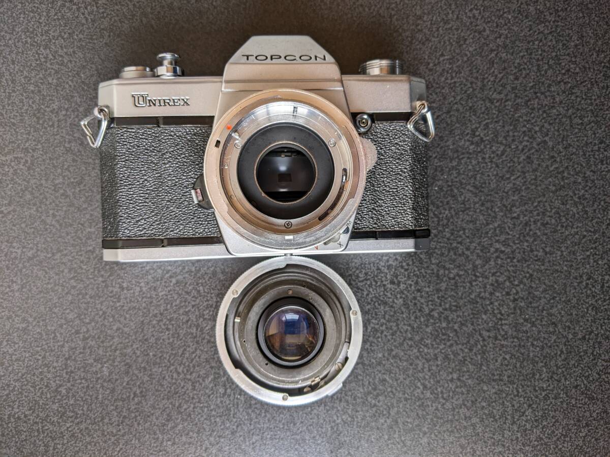 トプコンユニレックス レンズシャッター式1眼レフカメラ UVトプコール50㍉F2レンズ シャッター優先AEマニュアル併用 フィルター付の画像9