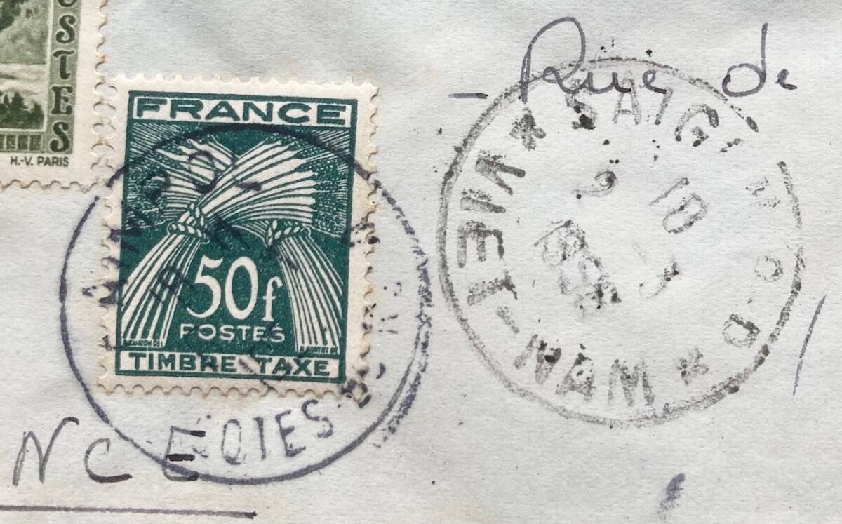 [ Vietnam also peace country ( south Vietnam )]1956 year rhinoceros gon difference . France addressed to shortage charge flight entire ( Vietnam country stamp + Vietnam also peace country stamp ..)