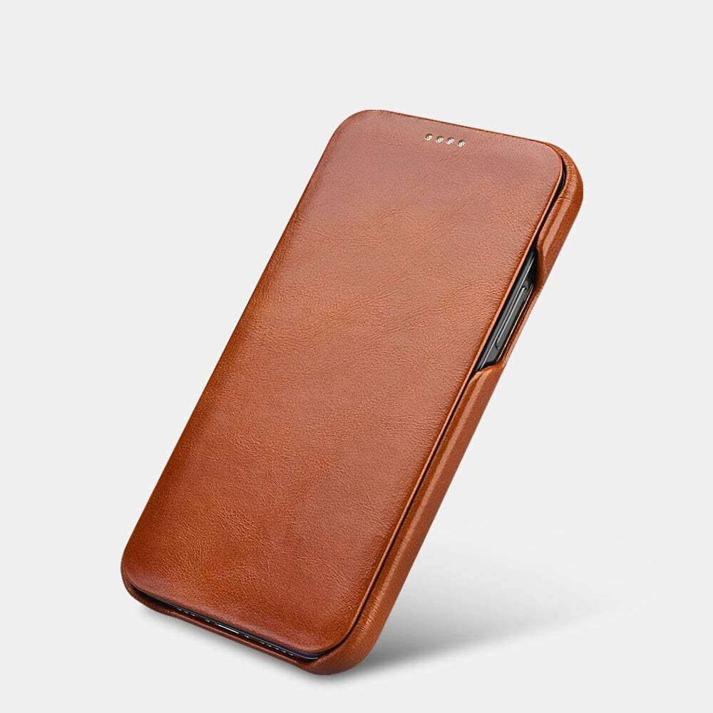 [ regular goods ]iCARER iPhone 12mini 5.4 -inch for original leather notebook type bending line Vintage leather f lip case magnet adsorption Curved Edge G150 red 