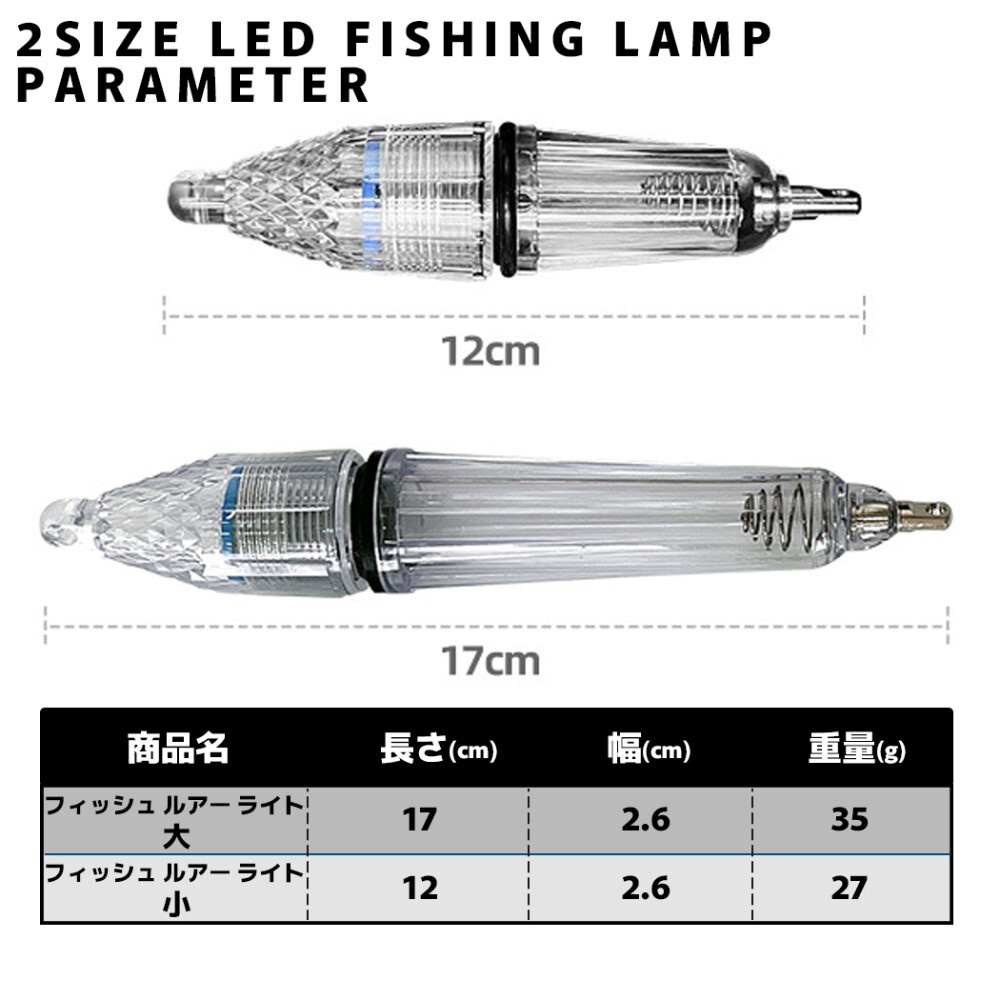 集魚灯 高輝度LED採用 水中集魚ライト 4本セット 夜釣り ナイトフィッシング 太刀魚 イカ アジ 17cm(白色)_画像2