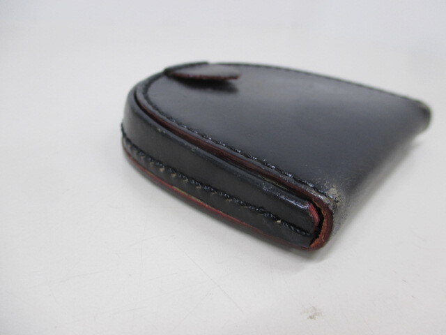 4405FN*GANZO gun zo horseshoe change purse . coin case purse black * used 