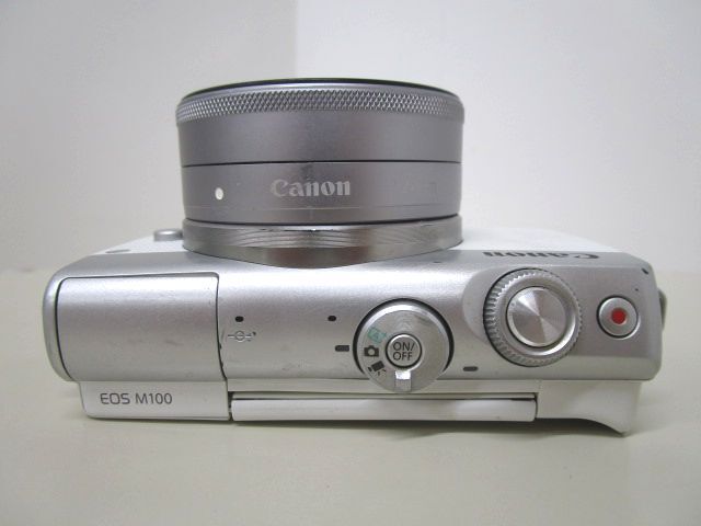 4420RNZ*Canon Canon EOS M100 беззеркальный однообъективный камера EF-M 22mm 1:2 STM белый зарядное устройство, аккумулятор 2 шт имеется * б/у 