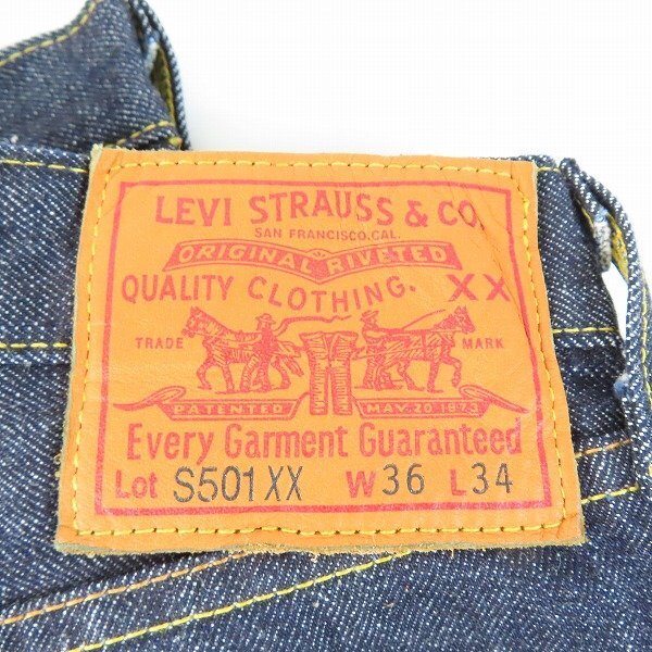 LEVIS/リーバイス VINTAGE CLOTHING S501XX 1944年大戦モデル復刻 ビッグE/ボタン裏01 デニムパンツ 44501-0072/36×34 /060の画像6