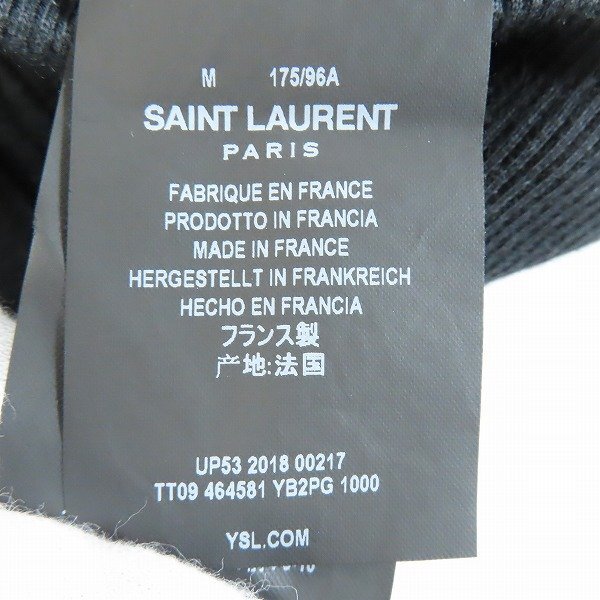 ☆【JPタグ】SAINT LAURENT PARIS/サンローランパリ プルオーバーパーカー ブラック/TT09 464581 YB2PG 1000/M /060の画像4