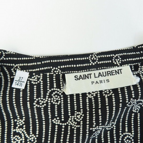 ☆【JPタグ】SAINT LAURENT PARIS/サンローランパリ 総柄 シルクシャツ 496202 Y348S /37 /LPLの画像3