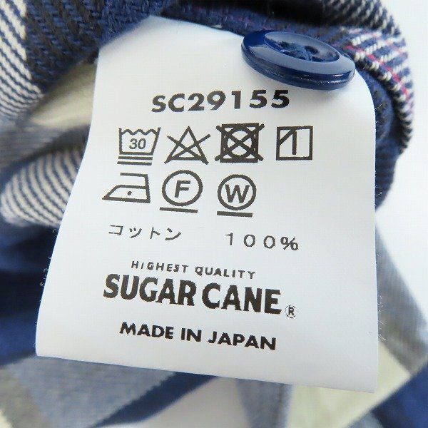☆SUGARCANE/シュガーケーン ツイルチェックワークシャツ SC29155 L /060の画像4