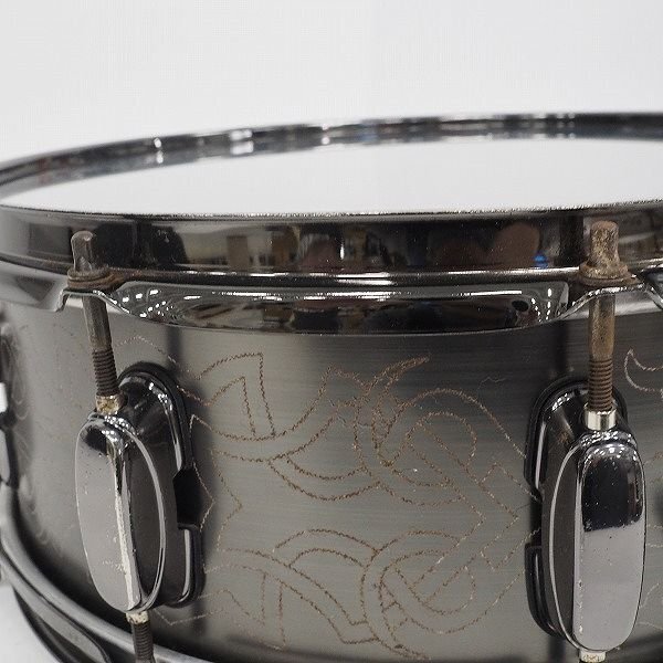 ★TAMA/タマ Metal Works Hand Engraved Steel スネアドラム 14x5.5インチ ソフトケース付 同梱×/D4Xの画像3