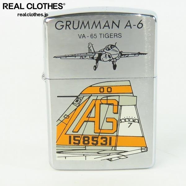 ZIPPO/ジッポー GRUMMAN A-6 VA-65 TIGERS ブラッシュド加工 1993年製 /LPLの画像1