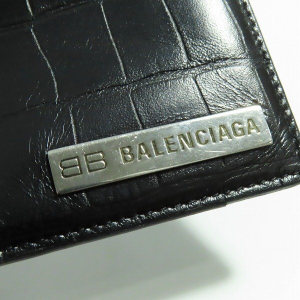 BALENCIAGA/バレンシアガ PLATE コインケース付きカードケース 型押しレザー 672186 /LPL_画像8