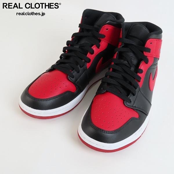 NIKE/ナイキ AIR JORDAN 1 MID BRED/エア ジョーダン 1 ミッド ブレッド 554724-074 28.5 /080_詳細な状態は商品説明内をご確認ください。