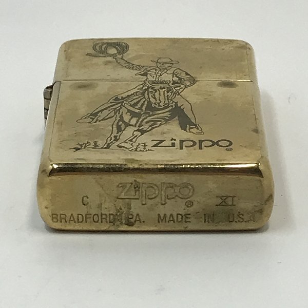 ZIPPO/ジッポー カウボーイデザイン ゴールド 1995年製 /LPLの画像3