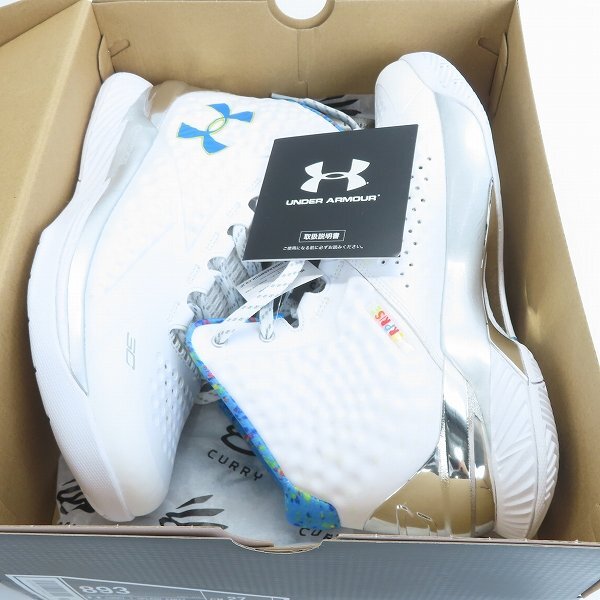 【未使用】Under Armour/アンダーアーマー CURRY 1 SPLASH PARTY/カリー1 スプラッシュパーティー 3026050-100 27.0 /080の画像9