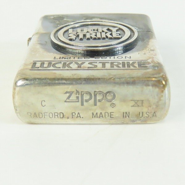 Zippo/ジッポー LUCKY STRIKE/ラッキーストライク メタル貼り 1995年製 /LPLの画像4