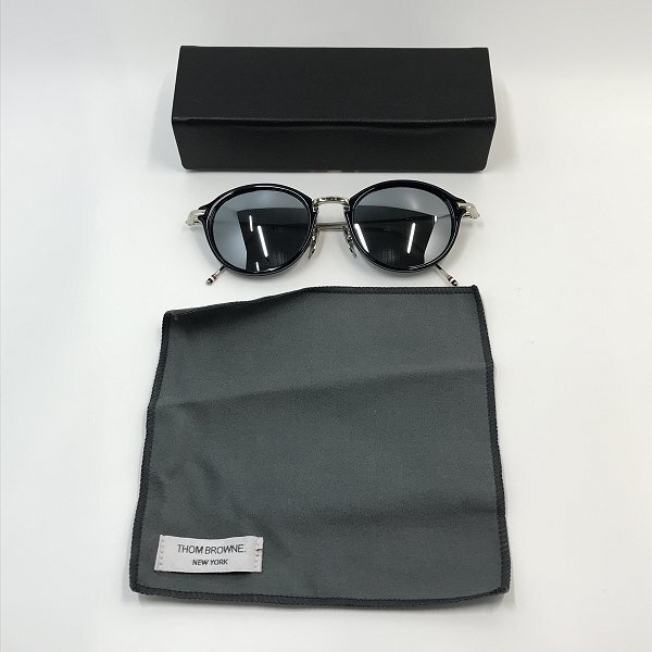 THOM BROWNE/トムブラウン ボストン サングラス/アイウェア TB-011-H-T-NVY-SLV-49 /000の画像10