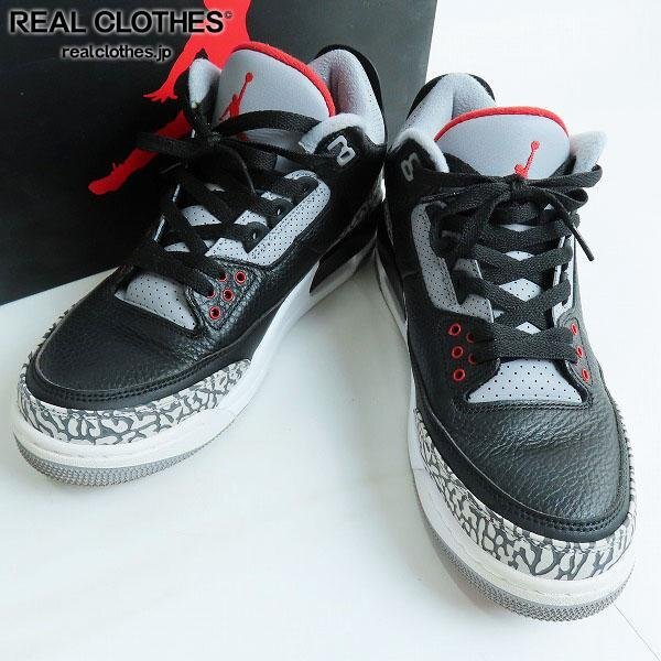 NIKE/ナイキ AIR JORDAN 3 BLACK CEMENT/エア ジョーダン 3 ブラック セメント 854262-001/27.0 /080の画像1