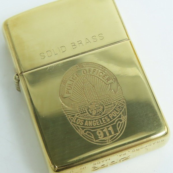 ZIPPO/ジッポー SOLID BRASS/ソリッドブラス POLICE OFFICER LOS ANGELES/ロサンゼルス市警 1993年製 /LPLの画像7