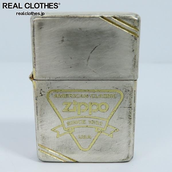 ZIPPO/ジッポー フラットトップビンテージ ジッポロゴ ダイヤゴナルライン 1992年製 /LPL_詳細な状態は商品説明内をご確認ください。