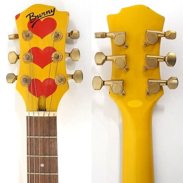 ★Burny FERNANDES/バーニー Yellow Heart Jr イエローハートhideモデル アンプ内蔵ミニエレキギター 同梱×/D4Xの画像3