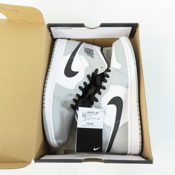 【未使用】NIKE/ナイキ AIR JORDAN 1/エアジョーダン1 MID SMOKE GREY 554724-092/26.5 /080の画像7