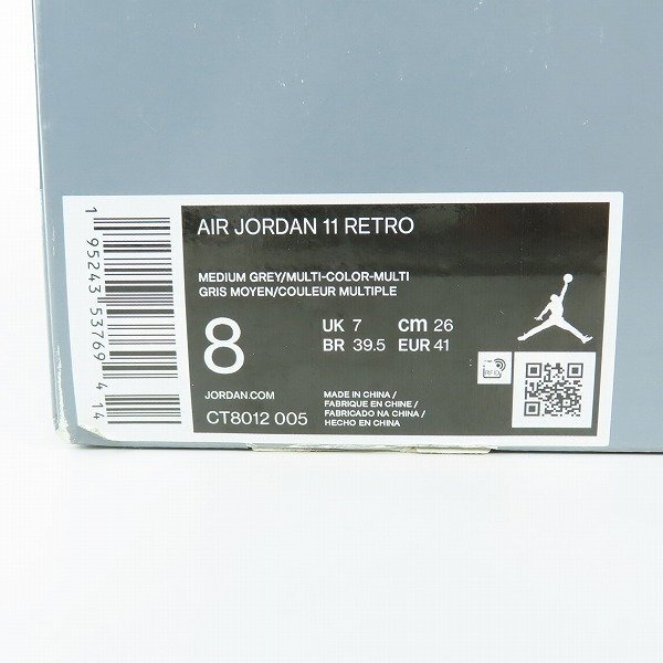 NIKE/ Nike AIR JORAN 11 RETRO COOL GREY/ air Jordan 11 cool gray CT8012-005/26 /080