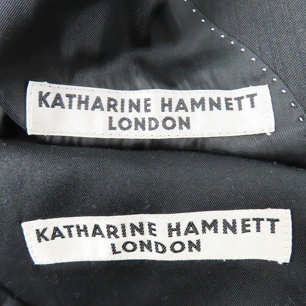 ☆KATHARINE HAMNETT/キャサリンハムネットロンドン ストライプ スーツ 2点セット セットアップ 935R5114/935H5114/S /080の画像3