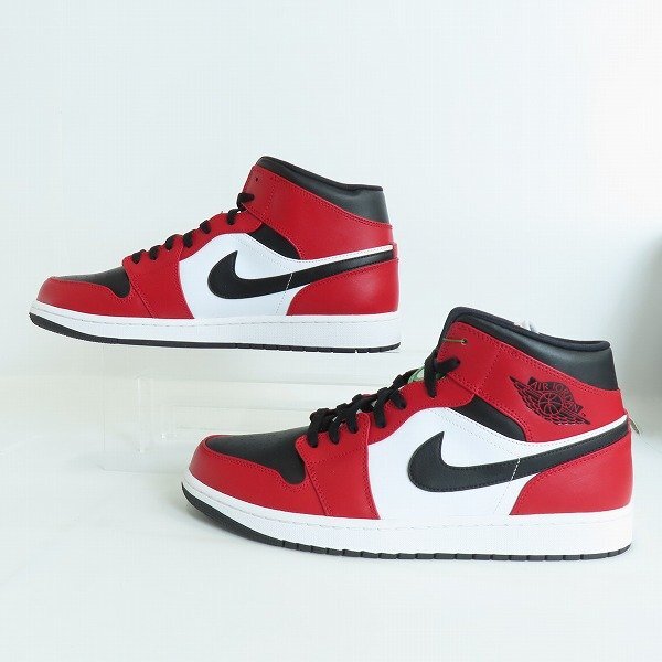 NIKE/ナイキ AIR JORDAN 1 MID CHICAGO BLACK TOE エアジョーダン1 シカゴ ブラックトゥ 554724-069/32.0 /080の画像4